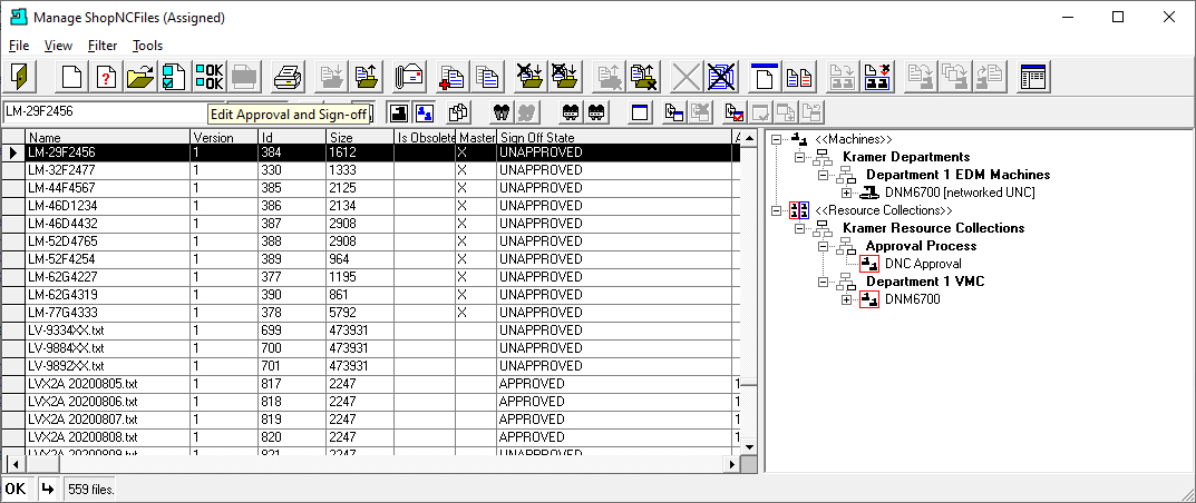 Manage ShopNCFiles (Edit Approval and Sign-off)
