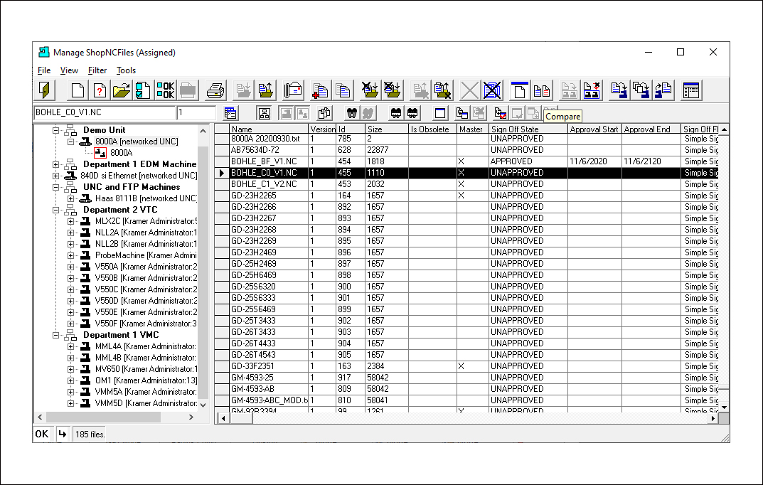 Select 1st ShopNCFiles for Compare